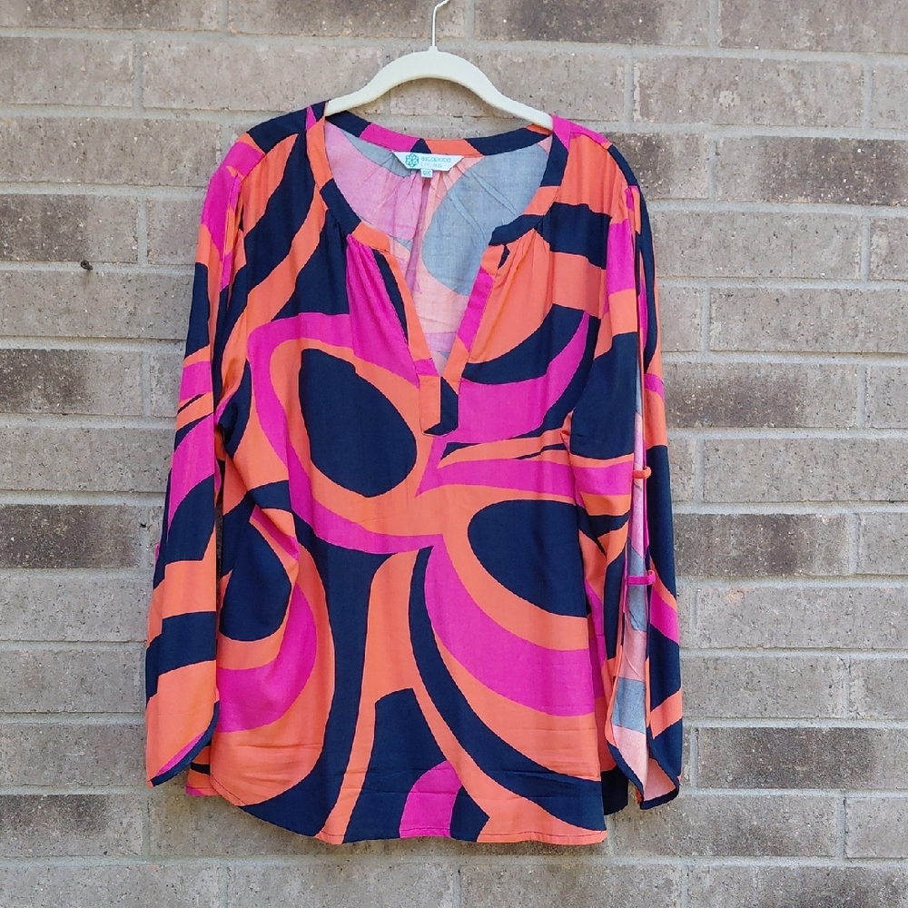 Escapada Vibrant Pink and Orange Women's Blouse